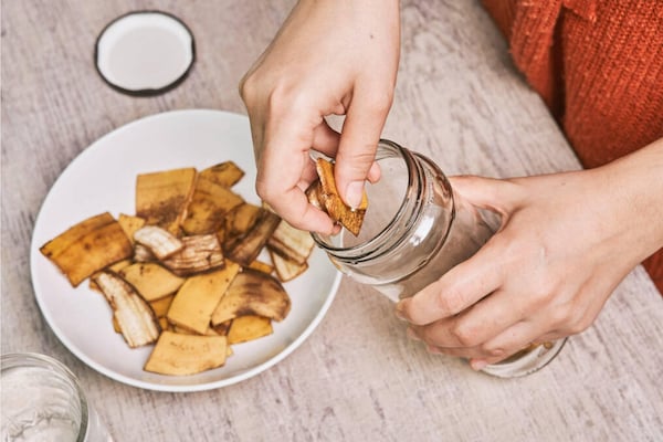 Put Banana Peels into Jars