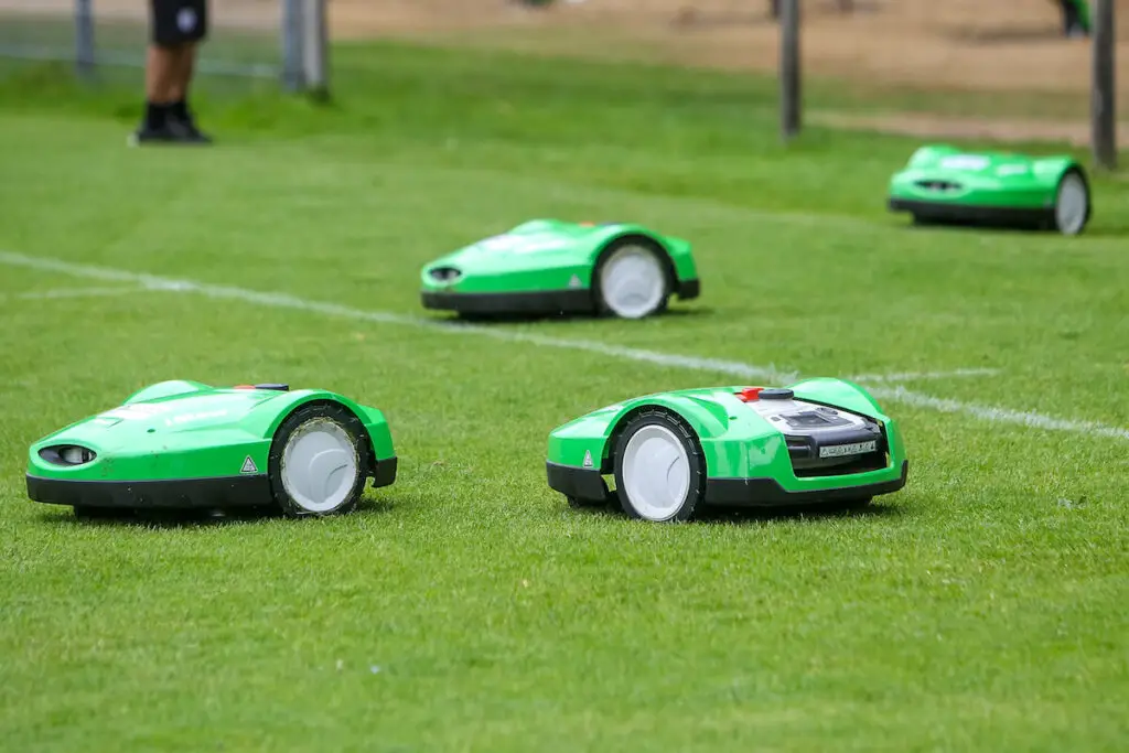 Multiple Green Robot Lawn Mower