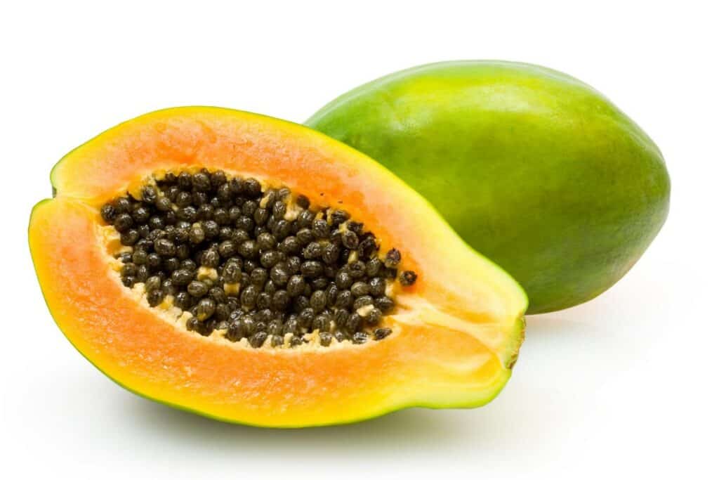 Papaya Cut in Half