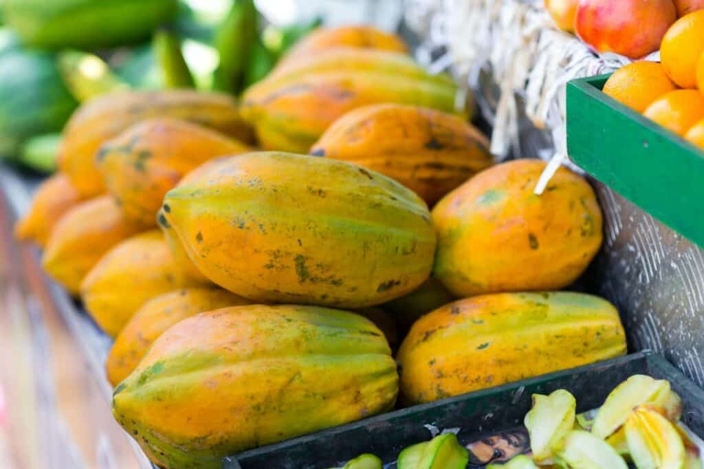 Papayas Sold at Grocery Stores