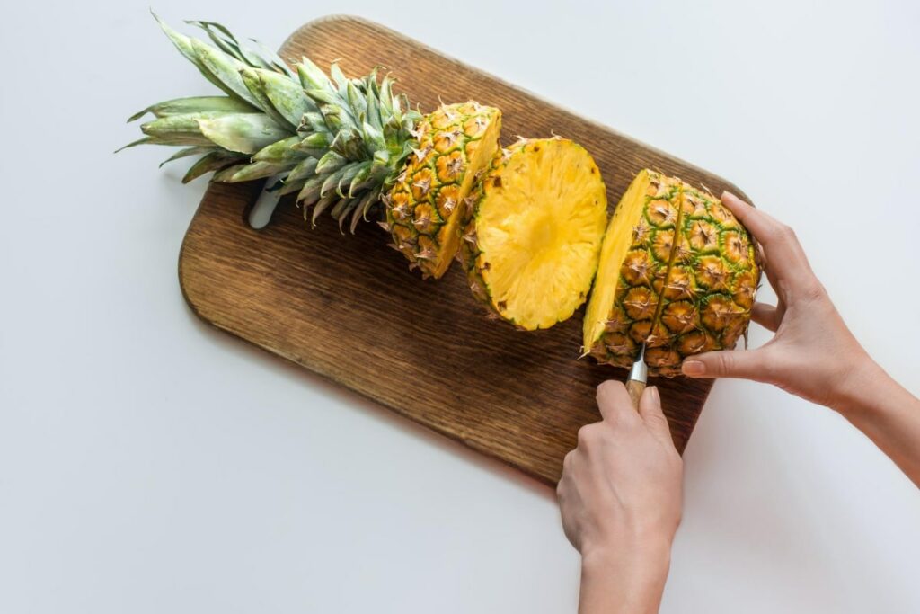 Slicing Open a Pineapple