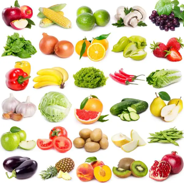 Variety of Fruits and Vegetables